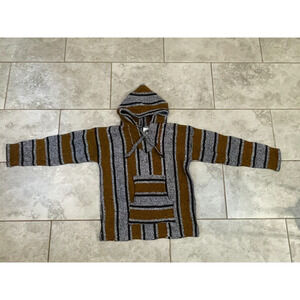 Striped Brown and Gray Men's Hoodie
